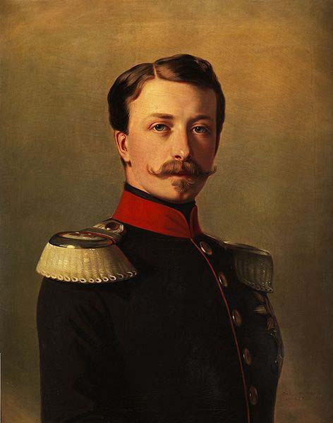 unknow artist Portrait of Grand Duke Frederick I of Baden. Copy of the Winterhalter painting by R. Grether from 1857 oil painting image